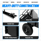 Heavy Duty Dump Cart for UTV ATV Garden Utility Trailer Yard Lawn Mower 750lb