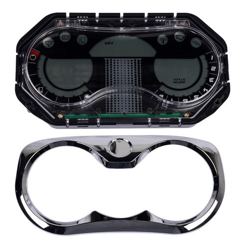 LCD Speedometer Gauge Cluster with Chrome Bezel Fits for Sea-Doo GTI Rental SE
