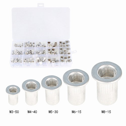150 Pack Aluminum Rivet Nut Kit Metric Rivnut Nutsert Assort M3 M4 M5 M6 M8 New