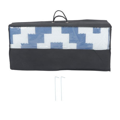 9x12ft Waterproof Outdoor Rug Outdoor Plastic Straw Rug Carpet Blue & White