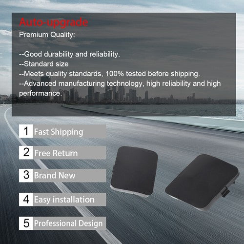 Black Bumper Tow Hook Bracket Cover Cap Front LH/RH For Toyota RAV4 06 07 New