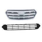 Plastic Front Upper & Lower Grilles 2 Pcs Fit For Subaru Outback 2015-2017