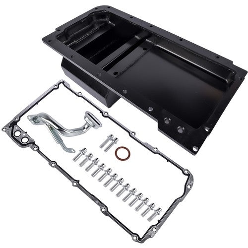 New Black Front Sump Oil Pan Kit Aluminum for GM LS LS1 LS2 LS3 LS6 Engine 81004