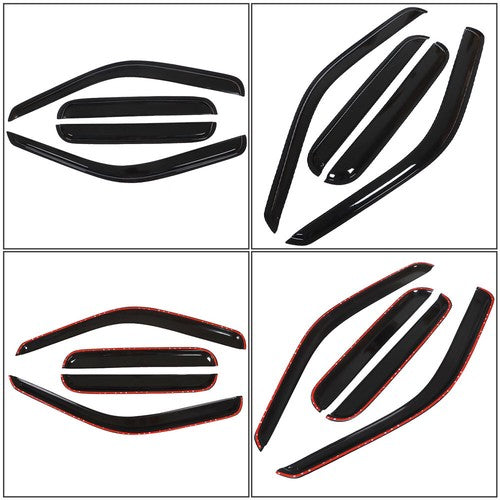 Window Visors Rain Guards For Ford F250 F350 F450 F550 99-16 Super Duty Crew Cab