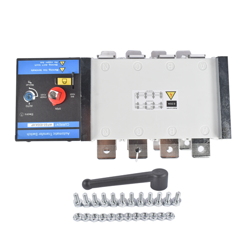 Industrial Automatic Transfer Switch 4P 630A 110V or 220V Plastic Copper Steel