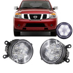 LED DRL Fog Light Pair Clear Lens for Nissan Armada 2008-2019 LH+RH