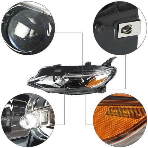 Fit For Chevy Malibu 2019-2020 Headlight Assembly Set Left Driver Side LH Clear