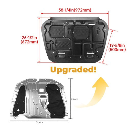 Front Skid Plate Under Car Engine Splash Shield Guard for Honda Civic 2016-2021