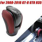 Shifter Shift Lever Knob Red Black Leather for 2008-2016 for Nissan GTR R35
