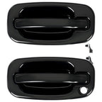 2Pc Front Outer Door Handle Set for Chevy Silverado 1500 1999-2007 Glossy Black