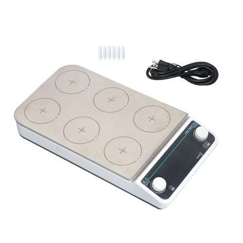 6x500ml 6 Magnetic Heating Stirrer Multi-Position Magnetic 120℃/248℉ 50-1200RPM