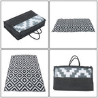 Black & White 4x6FT Waterproof Outdoor Rug Outdoor Carpet For Patio Backyard