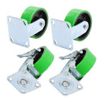 4 sets of 5' heavy-duty casters 2 side brakes and 2 straight wheels 4000lbs