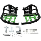 Black Nerf Bars Green Net For Kawasaki KFX450R 2008-2015 Pro Peg Heel Guard