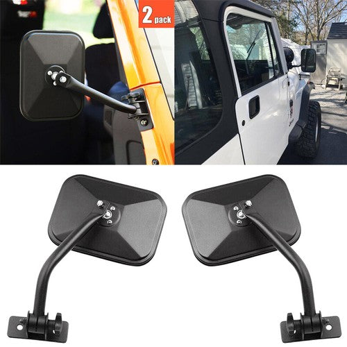 Quick Release Side Hinge View Mirrors for Jeep Wrangler TJ JK 1997-2018