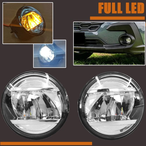 Full LED Front Fog Lights Lamp Double Light w/ Switch for 2024 for Subaru Crosstrek