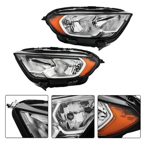For Ford EcoSport S Sport 2018-2022 LH+RH Headlights Headlamps Halogen Chrome