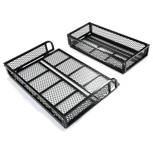 Front Rear Cargo Basket Luggage Carrier Mesh Rack Black Steel for ATV