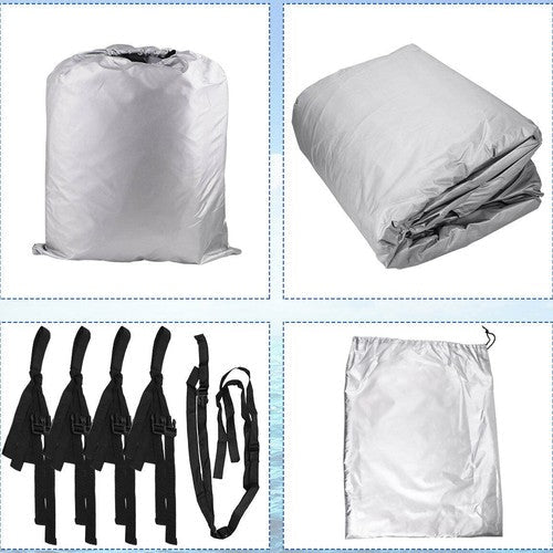 21-24FT Waterproof Boat Cover Trailerable Pontoon Dust Resistant Gray-Color