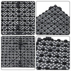 50Pack 12 x12in Interlocking Drainage Floor Tile Modular Interlocking Tile Black