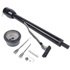 Manual Column Floor Shift Tilt Steering Column w/ Wheel Adapter No Key Black 32"