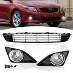 Front Bumper Lower Grille Fog Lights Black Grill for 2009-2010 Toyota Corolla