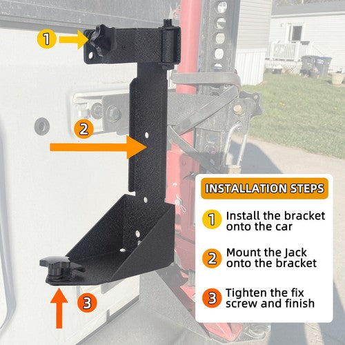 Rear Door High Hi-Lift Jack Mount Bracket Carrier For 2007-2018 Jeep Wrangler JK