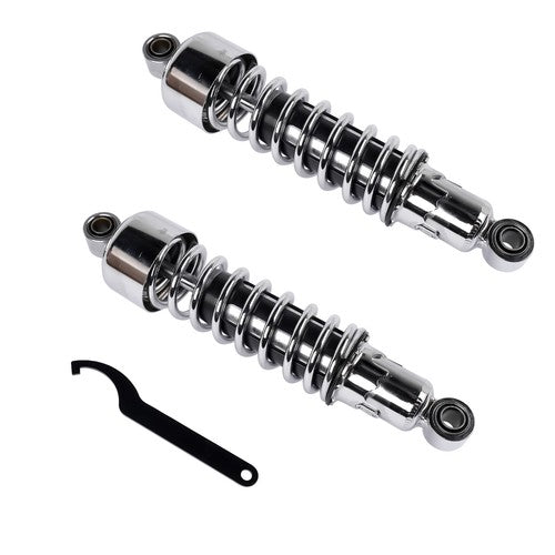 Pair 11.75" Chrome Rear Shocks For Harley Sportster XL 883 1200 FXR Street Glide