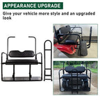 For EZGO Medalist/TXT 1995-UP Golf Cart Black Rear Flip Seat Kit W/ Grab Bar