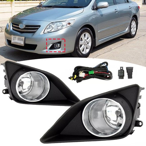 Chrome Fog Lights Pair w/wiring for 2009-2010 for Toyota Corolla LE CE XLE XRS