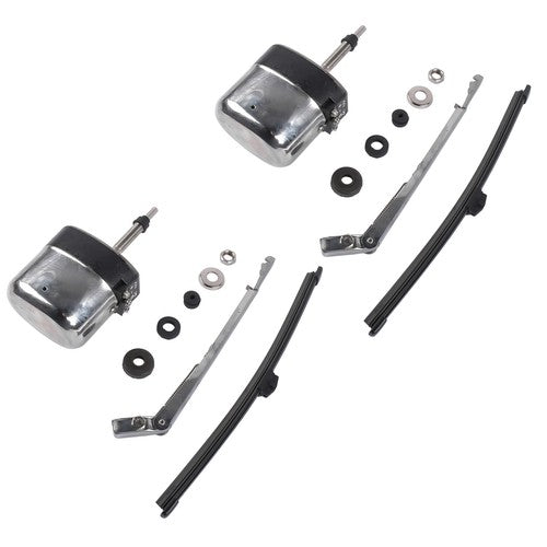 Stainless Windshield Wiper Motor Kit Street Hot Rod Universal Boat For Chevy 12V