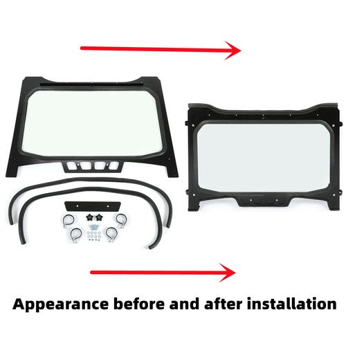 Clear Full Glass Windshield For Polaris RZR XP 4 Turbo S/XP Turbo S 2018-2020