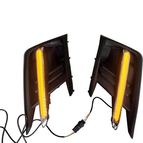 Fog Light Covers W/LED White DRL Yellow Turn Signal for 19-22 Subaru Ascent