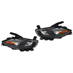 Fit For Dodge Dart 2013-2016 LH+RH Headlights Replacement Halogen Black Housing