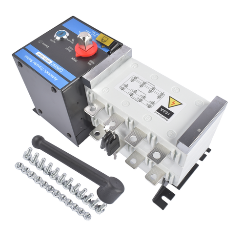 Industrial Automatic Transfer Switch 4P 160A 110V or 220V Plastic Copper Steel