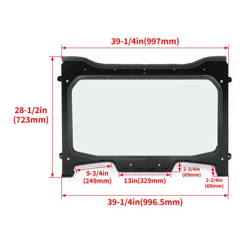 Clear Full Glass Windshield For Polaris RZR XP 4 Turbo S/XP Turbo S 2018-2020