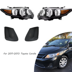 Headlights Front Bumper Fog Light Cover Set for 2011-2013 for Toyota Corolla