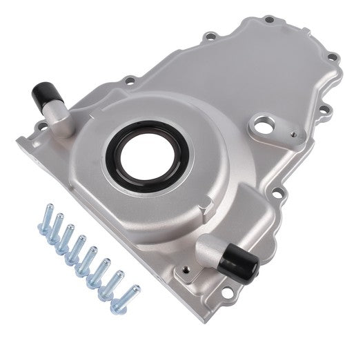 Timing Cover with 10AN Twin Turbo Oil Drain Fittings for LS Gen IV GM LS 6.2L
