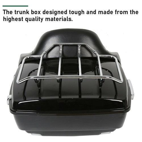King Trunk Pack Backrest Mount Rack For Harley Davidson Touring Road Glide 2014+