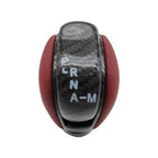 3491080B0A Shift Knob for Nissan GTR R35 Red Leather Carbon Fiber 2009-2021