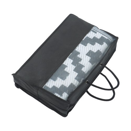 Waterproof Outdoor Carpet Black & White 4x6FT Plastic Straw Rug For Camping