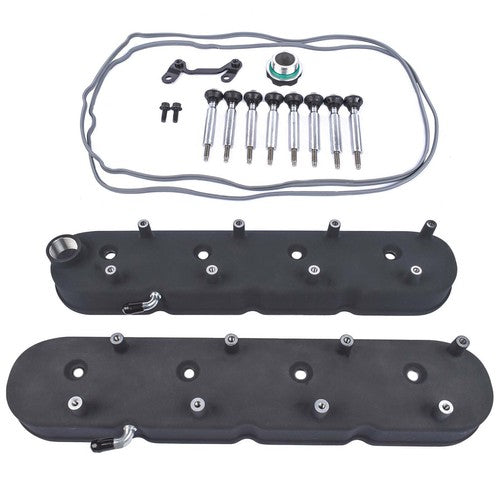 GM LS Black Cast Aluminum Valve Covers w/Coil Mounts For LS1 LS2 LS3 5.3 6.0 6.2