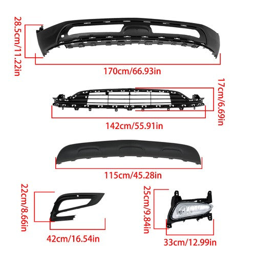 Front Lower Bumper Complete W/Grill Fog Light For Buick Encore 2017-2020 2021