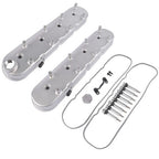 GM LS Cast Aluminum Tall Silver Pair Valve Covers w/ Coil Mounts For LS1 LS2 LS3