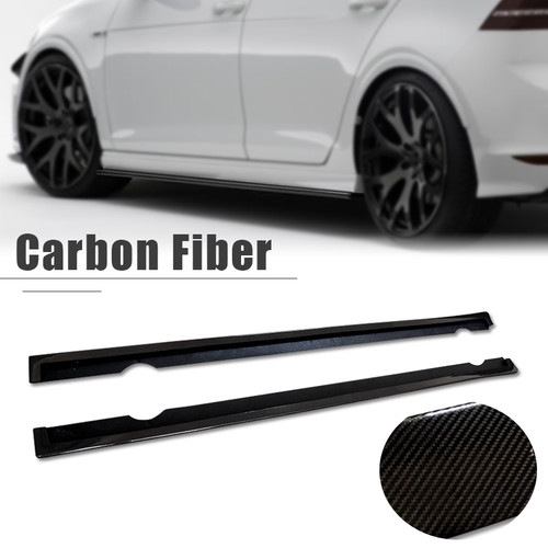 Carbon Fiber Side Skirts Extension Pair for Volkswagen GOLF 7 R VII MK7 2013-16