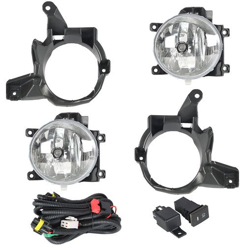 For Toyota RAV4 2013-2015 4DR Front Bumper Fog Lights Lamps+Switch Kit Clear