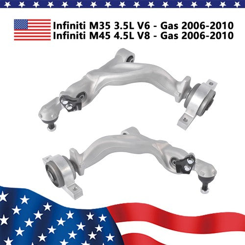 2* Front Lower Control Arms & Ball Joint for 06-10 Infiniti M35 M45 Sedan RWD
