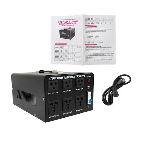Step Up/Down 110-120V to 220-240V Converter 3000W Voltage Transformer US