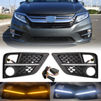 LED Turn Signal Fog Lights Covers Double Colour for Honda Odyssey 2018 2019 2020