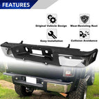 Chrome Rear Bumper For 2007-2013 Chevy Silverado GMC Sierra 1500 Sensor Hole